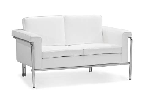 Modern White Leatherette Sofa Set Single | Leather Sofas