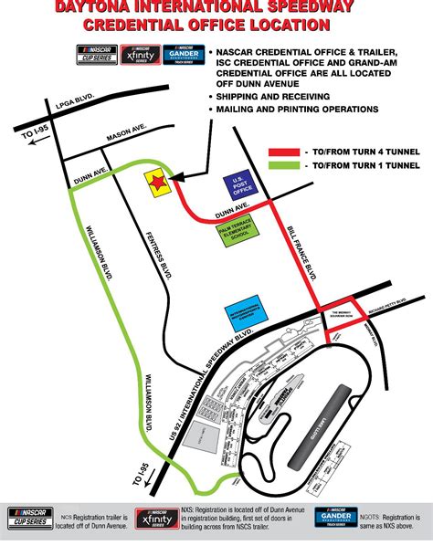 MENCS, NXS & NRGOTS - Daytona International Speedway - Schedule & Map ...