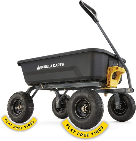 Gorilla Carts 4GCG-NF Poly Dump Cart with No-Flat Tires 4 cu ft 600 lb ...