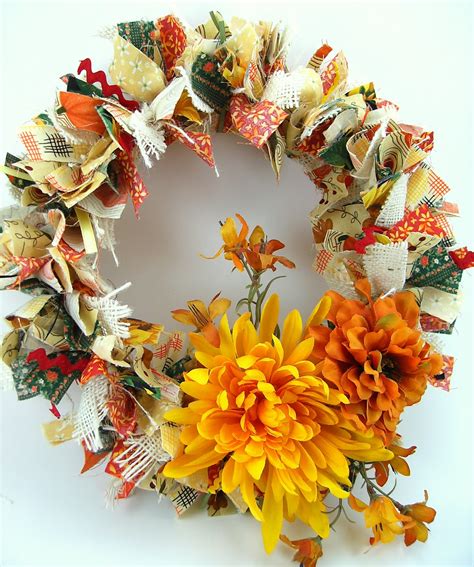 Autumn Harvest Rag Wreath | Bumbleberries Boutique