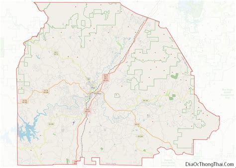 Map of Gilmer County, Georgia