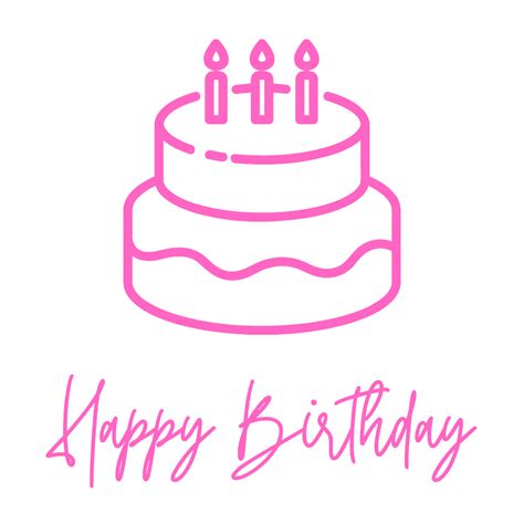 Pink Happy Birthday Cake transparent PNG - StickPNG