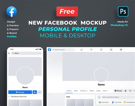 Free Facebook Profile Mockup 2020 - Photoshop Template on Behance