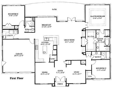 Large Single Story Floor Plans - floorplans.click