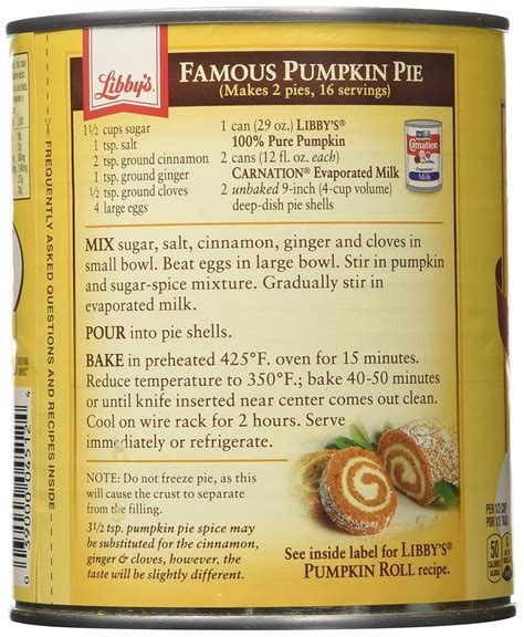 libby's canned pumpkin pie recipe