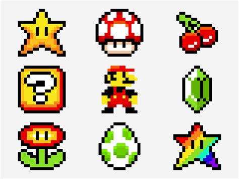 Super Mario Mushroom Pixel Art