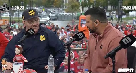 Ryan Day Comes Face-to-Face with Lou Holtz Impersonator on Pat McAfee ...