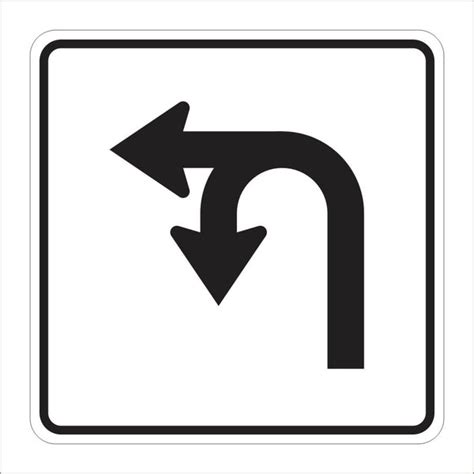 R73-2 (CA) LEFT AND U-TURN ARROW SIGN – Main Street Signs, Athaco Inc.