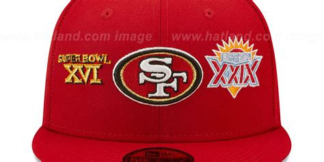 San Francisco 49ers HISTORIC CHAMPIONS Red Fitted Hat