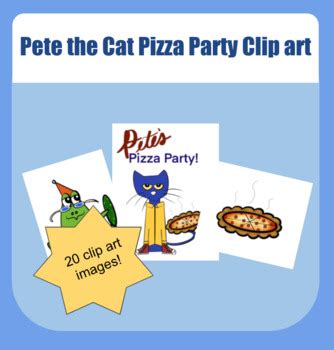 Pete the Cat Pizza Party Clip art by Caralayah's Creations | TPT