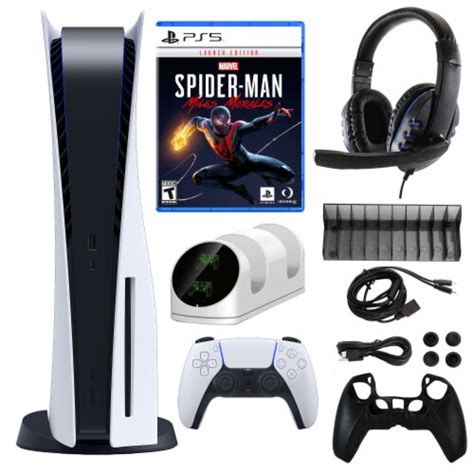 PS5 Console with Spider-Man Miles Morales Game & Accessories Kit, One Size - Fry’s Food Stores