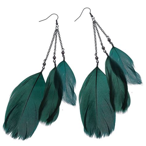 feather earrings PNG image