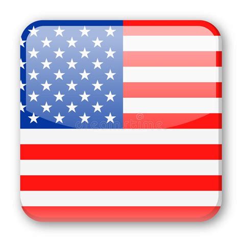 United States Flag Vector Square Icon Stock Illustration - Illustration ...