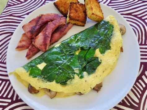 Spinach, Mushroom & Cheese Omelet for Two - My Lilikoi KitchenMy Lilikoi Kitchen