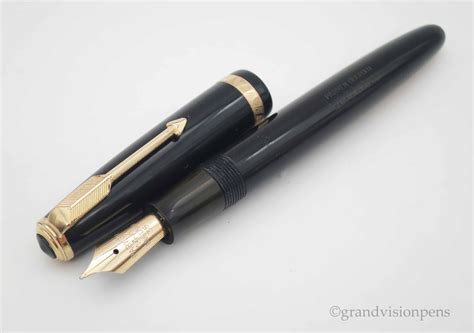 Vintage Parker Duofold 'AF' Fountain Pen Midnight Black 14k Gold FINE – Grand Vision Pens