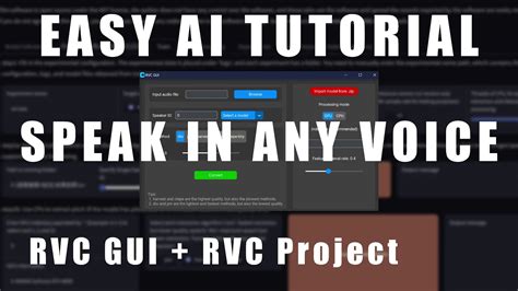 RVC Tutorial - Speak in any voice! - Retrieval-based Voice Conversion - Easy AI Voice Tutorial ...