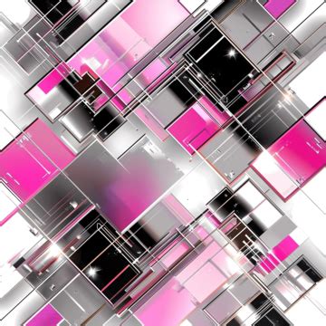 Abstract Geometric Shiny Pink And Silver Overlapping Squares, Backdrop, Metallic, Lines PNG ...