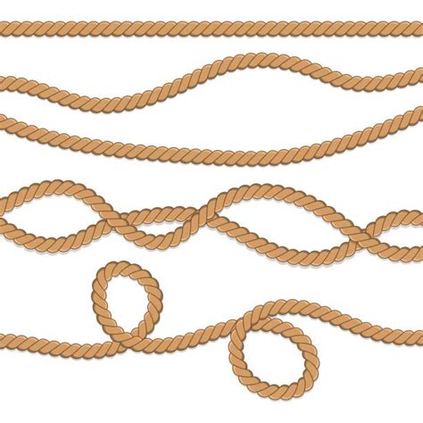 White Twisted Rope Border Set Isolated On White Illustrations, Royalty-Free Vector Graphics ...