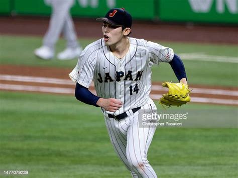 Roki Sasaki of Team Japan in action during the 2023 World Baseball ...