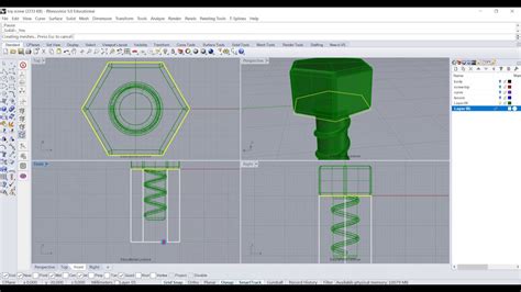 Rhino 3D CAD Technique #2 - How to Build a Toy Screw Model for 3d Printing - YouTube