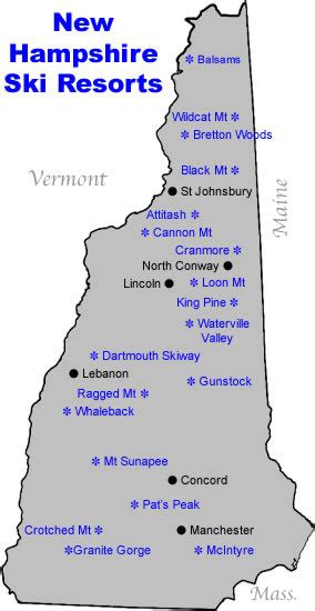 New Hampshire Ski Map