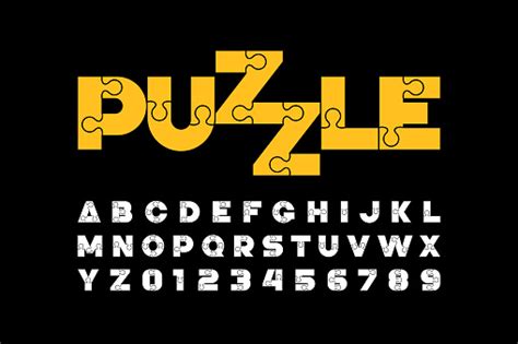 Puzzle Piece Font Vector Free | AI, SVG and EPS