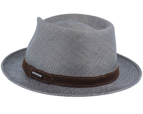 Player Panama Dark Grey Straw Hat - Stetson hats - Hatstoreworld.com