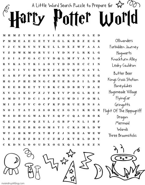 harry potter printable word search in 2021 word find word search - 4 ...