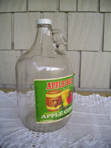 Vintage One Gallon Apple Cider Glass Jug With Finger Handle - Etsy