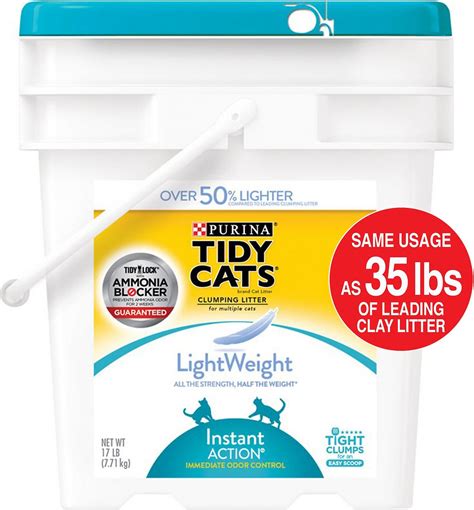 Tidy Cats Lightweight Instant Action Clumping Cat Litter, 17-lb pail - Chewy.com