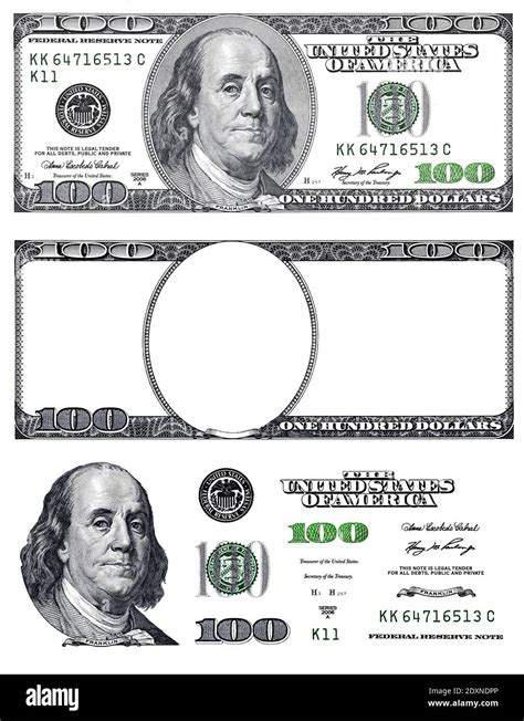 100 dollar bill template hi-res stock photography and images - Alamy