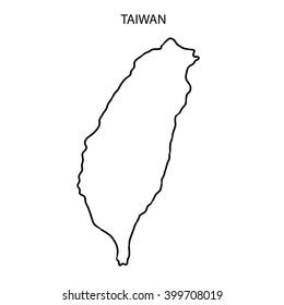 Taiwan Map Outline Stock Illustration 399708019 | Shutterstock