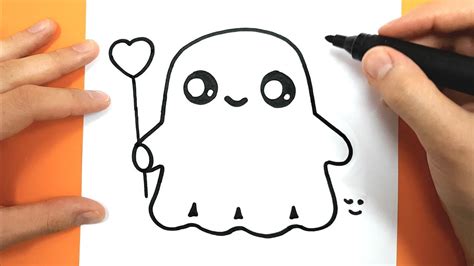 How to Draw and color a cute ghost - Easy Drawing Tutorial - HALLOWEEN - YouTube