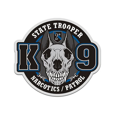 State Trooper K9 Unit Sticker Decal Highway Patrol Narcotics Dog Handler - Rotten Remains