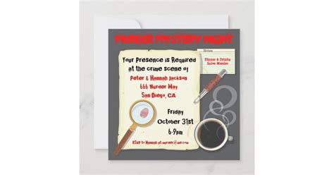 Murder Mystery Night Party Invitation | Zazzle