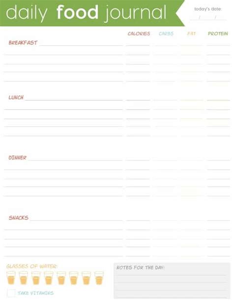 FREE Printable Food Journal