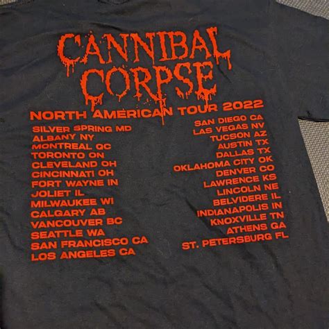 Cannibal Corpse North American Tour 2022 t-shirt,... - Depop