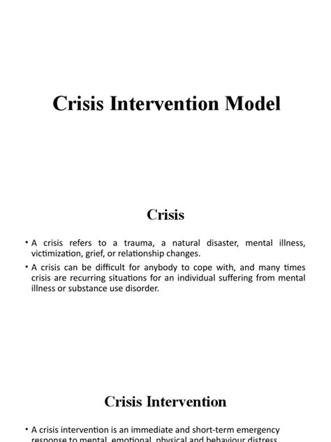 Crisis Intervention Model | PDF