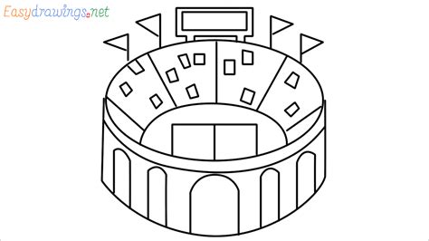 How To Draw A Stadium Step by Step - [10 Easy Phase] - [Emoji]