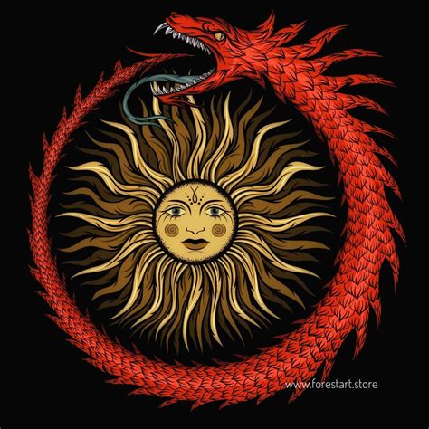 Ouroboros. Ancient Egyptian symbolism.