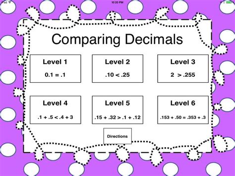 Decimals Less Than Greater Than