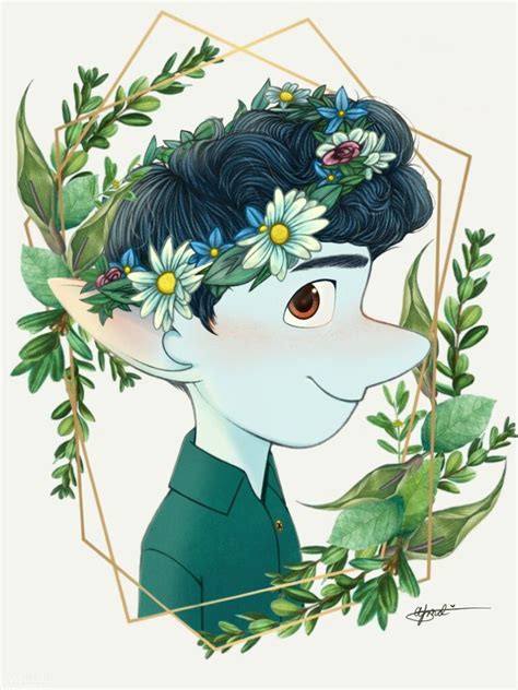 Ian lightfoot wearing a flower crown art by me on instagran @ajmdt_artworks | Crown art, Art ...