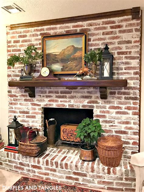 Diy Brick Fireplace Makeover / Mortar Wash Brick Fireplace Makeover ...