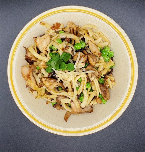 Rich Oyster Mushrooms, Fresh Vegtables, and Buttered Noodles ...