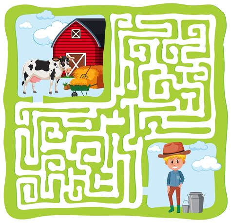 Farm maze game 1214776 Vector Art at Vecteezy