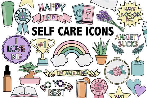 SELF CARE ICONS positive and uplifting selfcare icons | Etsy