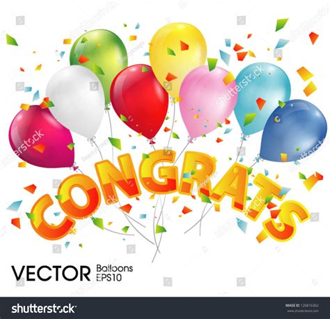 Balloons Congratulations Stock Vector 126816362 - Shutterstock