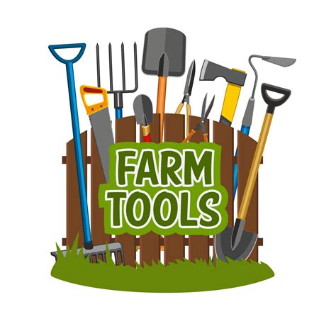 Farm tools and gardening equipment, vector 16163463 Vector Art at Vecteezy