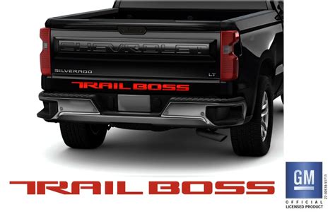 Chevy Silverado 2019-2024 TRAIL BOSS Tailgate Lettering Decal Red GM ...