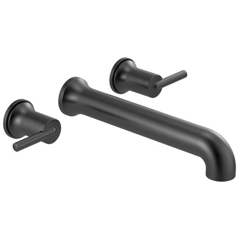 Delta Trinsic Matte Black 2-Handle Wall Mount Bathtub Faucet at Lowes.com